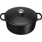 Le Creuset Signature Gusseisen-Bräter mit Deckel, Durchmesser 18 cm, Rund, Für alle Herdarten und Induktion geeignet, Volumen: 1,8 l, Schwarz
