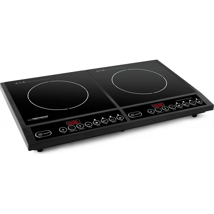 Esperanza St. Maria EKH008 Induktionskochplatte, Anzahl der Kochstellen 2, Maximale Leistung 2000 W, 60 x 36 x 6,5 cm, schwarz – Bild 1