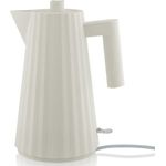 Alessi Plissé MDL06 W elektrischer Wasserkocher, aus thermoplastischem Harz, 2400W, 1,7L, weiß