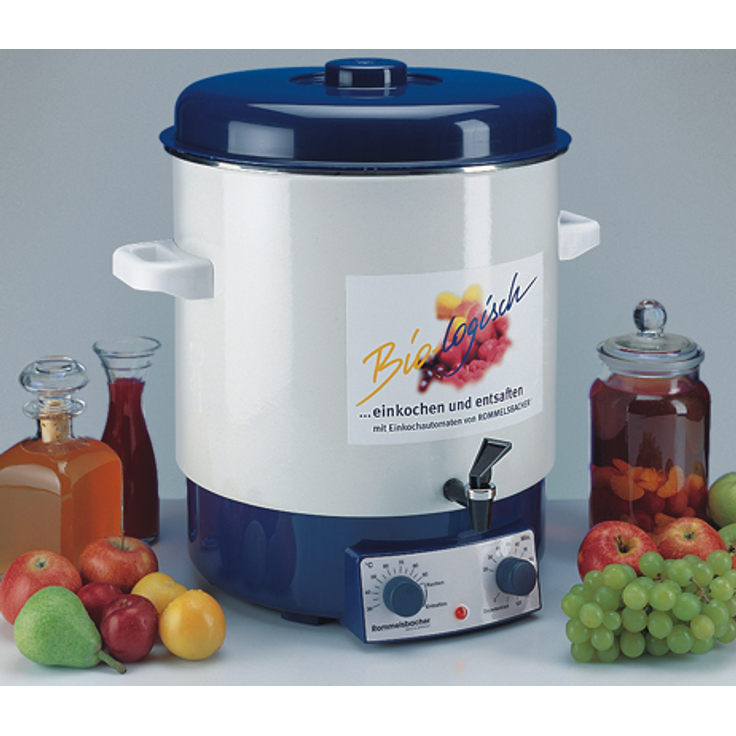 Rommelsbacher Glühwein-Einkochvollautomat KA 1804 - 2-Schicht-lierung, 27 Liter-für 14 Gläser à 1 Liter, stufenlos regelbar, Entsafterschaltung, Zeitschaltuhr, Ablaufhahn, Überhitzungsschutz – Bild 2