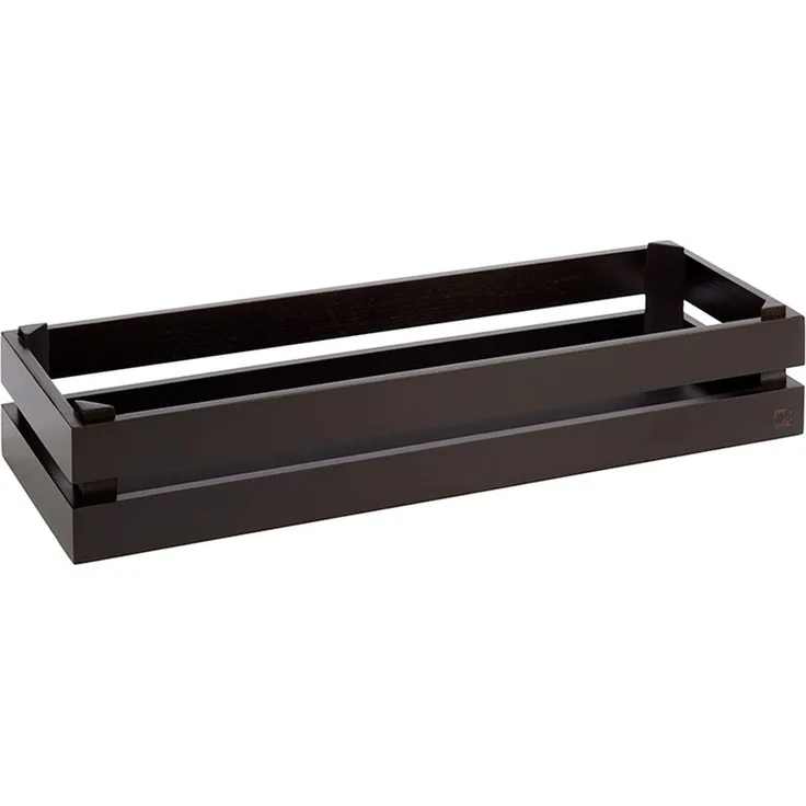 APS Holzbox -SUPERBOX- aus Akazienholz, schwarz 55,5 x 18,5 x 10,5 cm