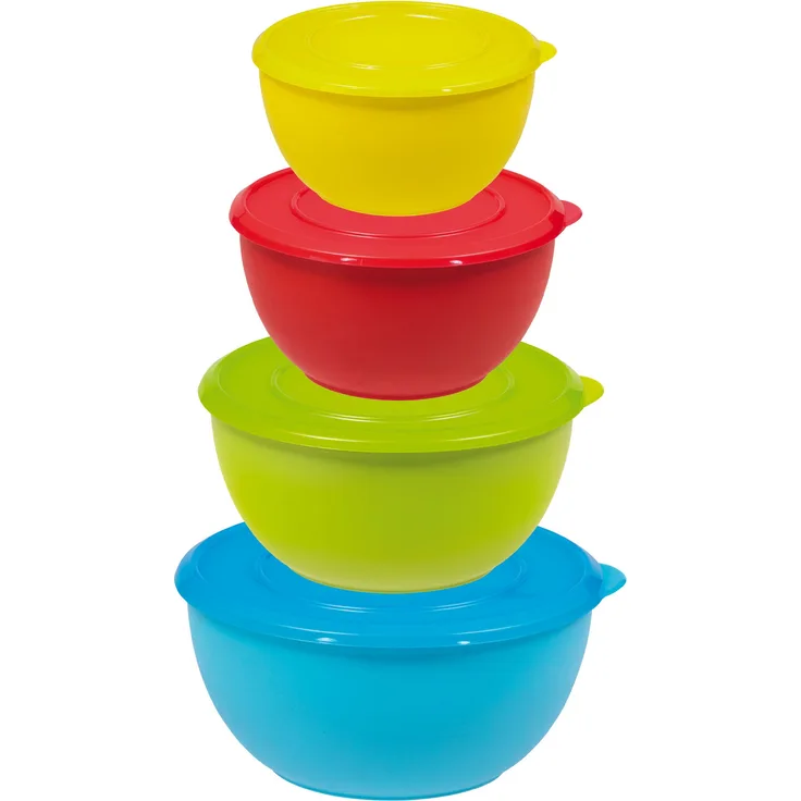 King S3037B Schüssel-Set Bonito 4-teilig plus Deckel Größen 11, 13, 15, 17 cm, bunt