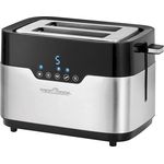 ProfiCook Toaster PC-TA 1170 - ''Wide Slot'' - Sensor Touch - Brötchenaufsatz - Krümelschublade - Zentrierfunktion - 7 Bräunungsstufen - Edelstahlgehäuse