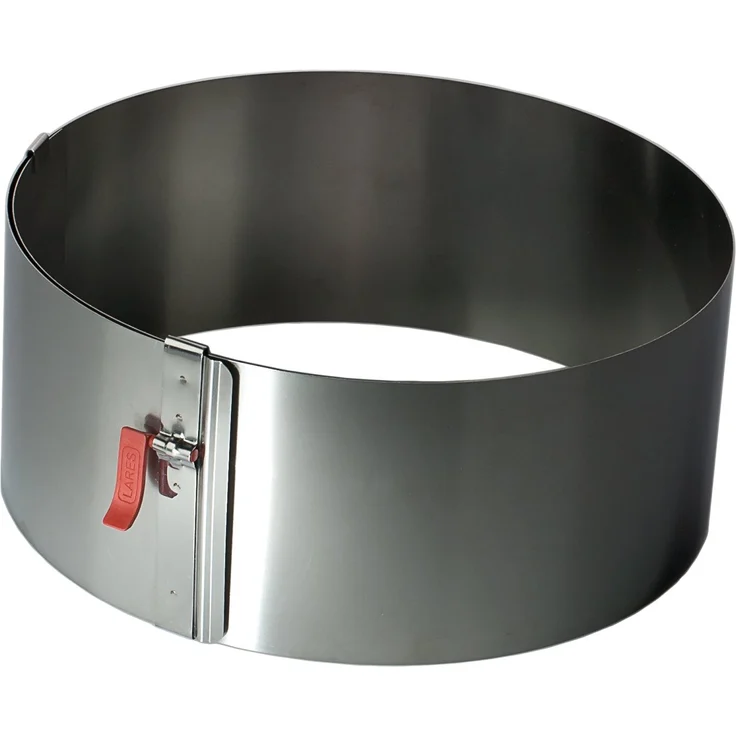 Lares Kuchenring-Tortenring mit Klemmhebel - 18-30cm Ø, H: 10cm - Federbandstahl, stufenlos verstellbar - Made in Germany – Bild 1