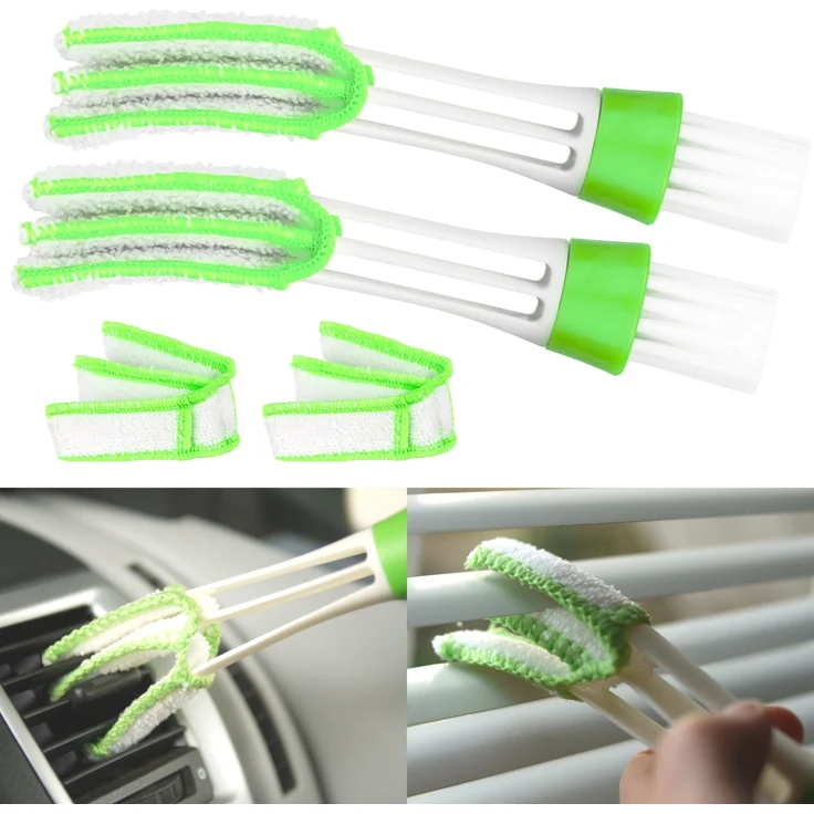 Reinigungsbürste Lüftungsschlitze, Reinigungsbürste Jalousien, kompakte Größe 16.5 x 4 cm, Lamellen Reinigungsbürste, Staubwischer, Staub Bürste Heizkörper, Auto Innenraum Reinigung, Jalousien Bürste – Bild 1