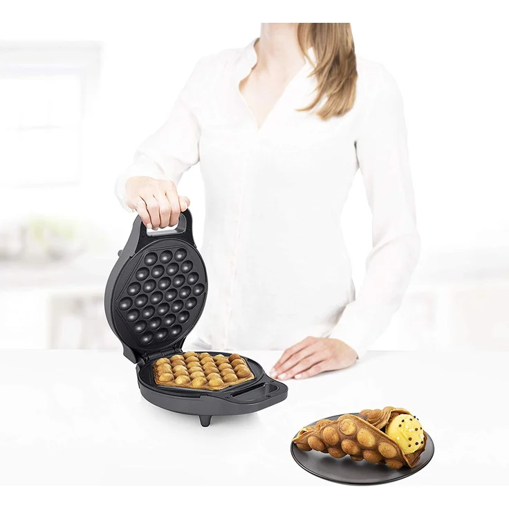 Princess 132465 Bubble-Waffeleisen, 180° aufklappbar, 700 Watt, 0,7 m Kabellänge, antihaftbeschichtet, schwarz – Bild 12