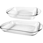 2er Aufflaufformen-Set Glas-Auflaufform 2 & 3 Liter groß