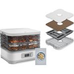 Springlane Dörrautomat Dora 400 W, Grau inkl. 5 höhenverstellbare Dörrebenen & Rezeptheft