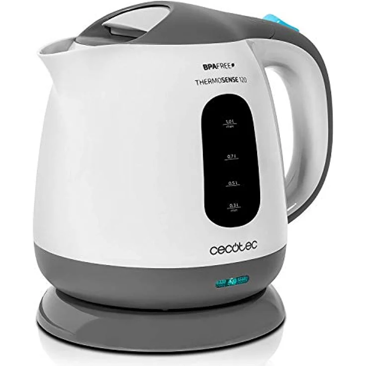 Cecotec Wasserkocher ThermoSense 120. 1 Liter Kapazität, Verwendung ohne Kabel mit 360-Grad-Basis,Abnehmbarer Kalkfilter – Bild 1