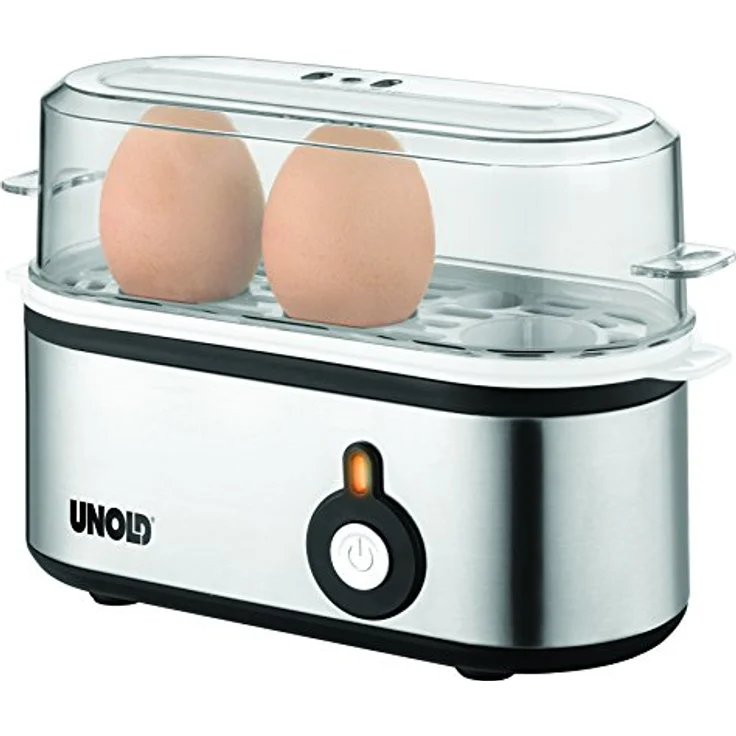 Unold 38610 Eierkocher, 210W, Edelstahl, bis zu 3 Eier – Bild 1