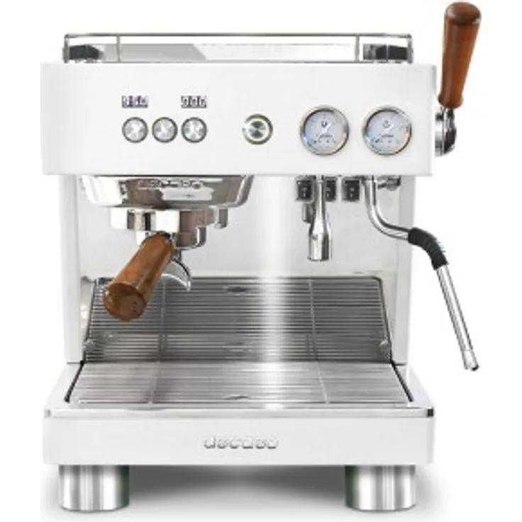 Ascaso Baby T Plus Espressomaschine Siebträgermaschine, 2 l Wassertank, Dampfdüse, weiß matt