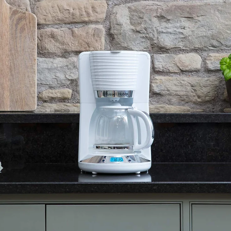 Russell Hobbs Digitale Kaffeemaschine Inspire weiss, programmierbarer Timer, 1,25l Glaskanne, bis 10 Tassen, Warmhalteplatte, Abschaltautomatik, 1100W, Filterkaffeemaschine 24390-56 – Bild 7