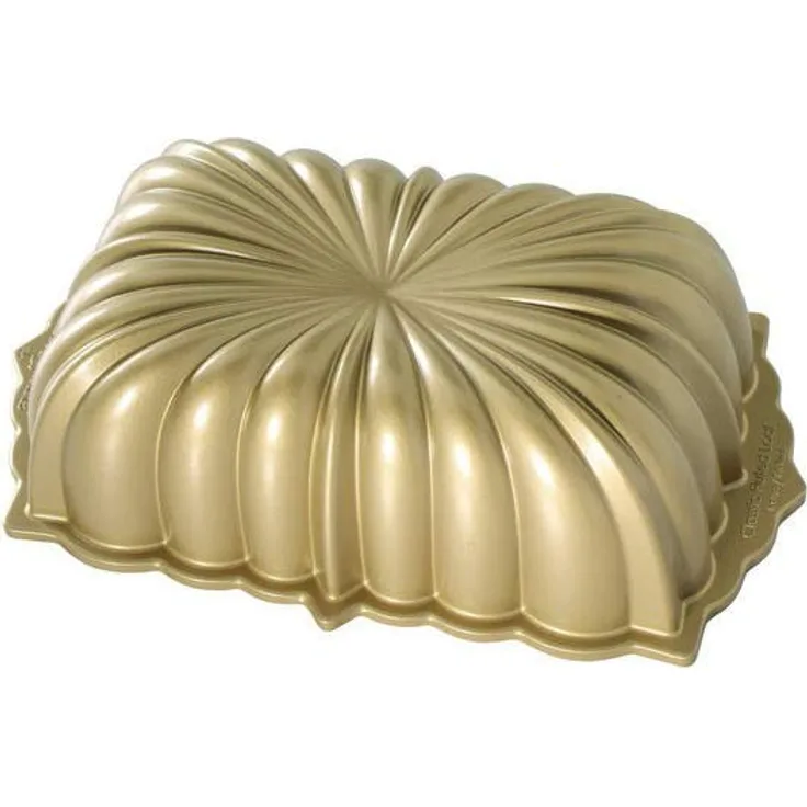 Nordic Ware Klassische Kastenform, gewellt, für 6 Tassen, goldfarben