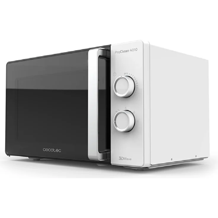 Cecotec Pro Clean 4010 Mikrowelle, Standgerät, 700 Watt, 23 Liter Garraum, Ready 2 Clean Beschichtung Antihaft 3D Wave Full Crystal Spiegeltür 8 Programme 60 Min Timer Drehschalter In Silber Schwarz – Bild 1
