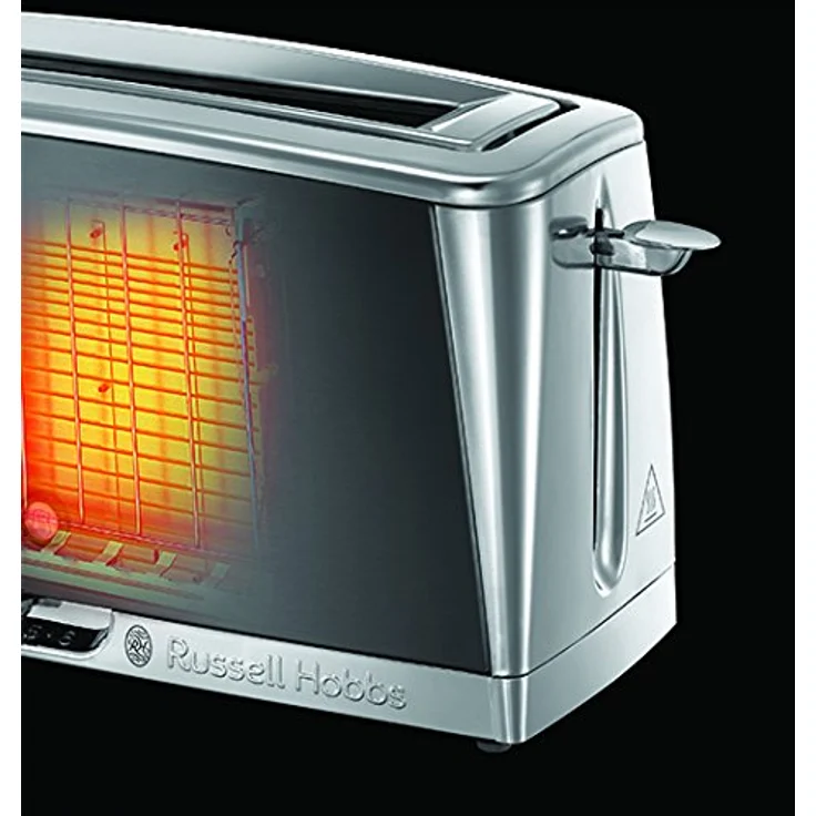 Russell Hobbs Toaster Langschlitz Luna grau, inkl. Brötchenaufsatz, 6 einstellbare Bräunungsstufen + Auftau- & Aufwärmfunktion, Schnell-Toast-Technologie, 1420W, 23251-56 – Bild 2