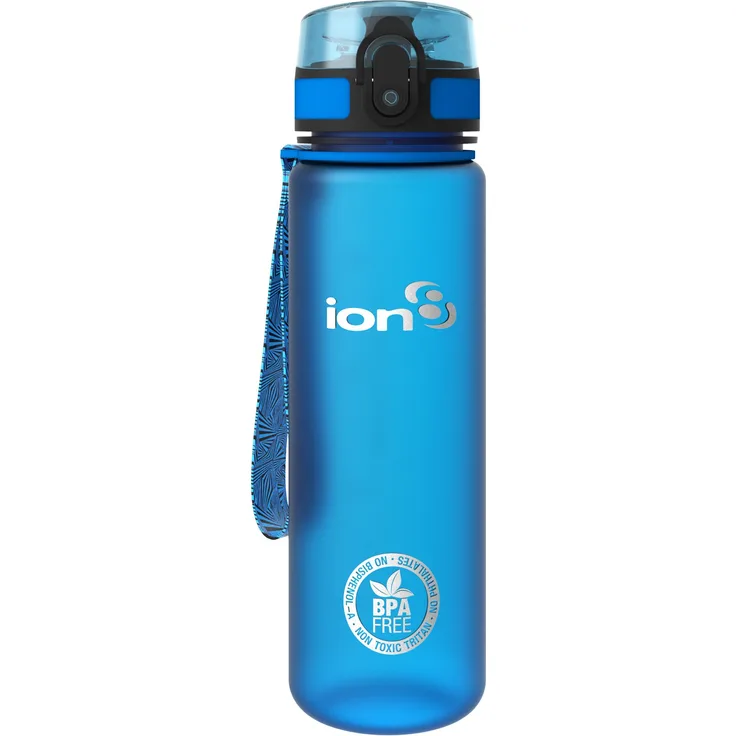 Ion8 auslaufsichere schlanke Wasserflasche - Trinkflasche, BPA-frei, 500ml - 18oz, Blau (Frosted Blue)