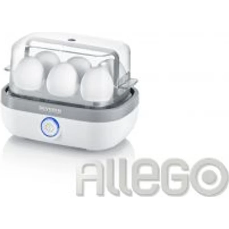 Severin EK 3164 Eierkocher, 420W,  für 6 Eier, Deckel transparent, Kunststoff, weiß, grau – Bild 1