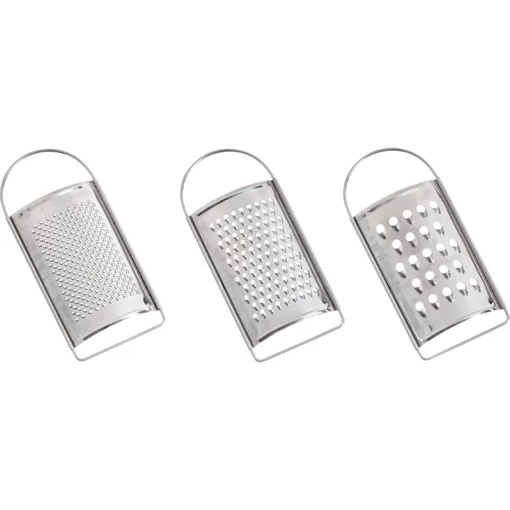 Orthex Mini-Reibe aus rostfreien Edelstahl & Polypropylen, 3-tlg. Set