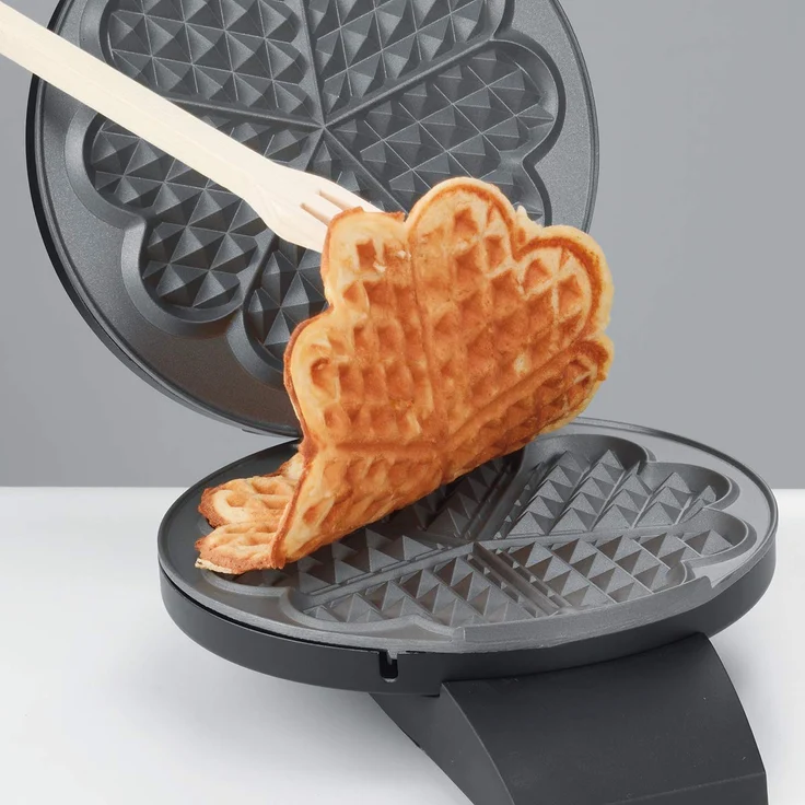 Cloer 1620 Waffelautomat für klassische Herzchen-Waffeln - 930 W - Waffelgröße 15,5 cm - stufenlos wählbarer Bräunungsgrad - schwarz – Bild 3
