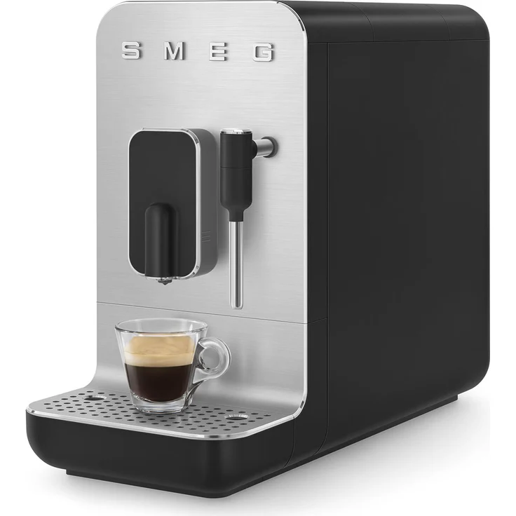 Smeg BCC02BLMEU Kompakter Kaffeevollautomat mit Dampffunktion, mattschwarz – Bild 1