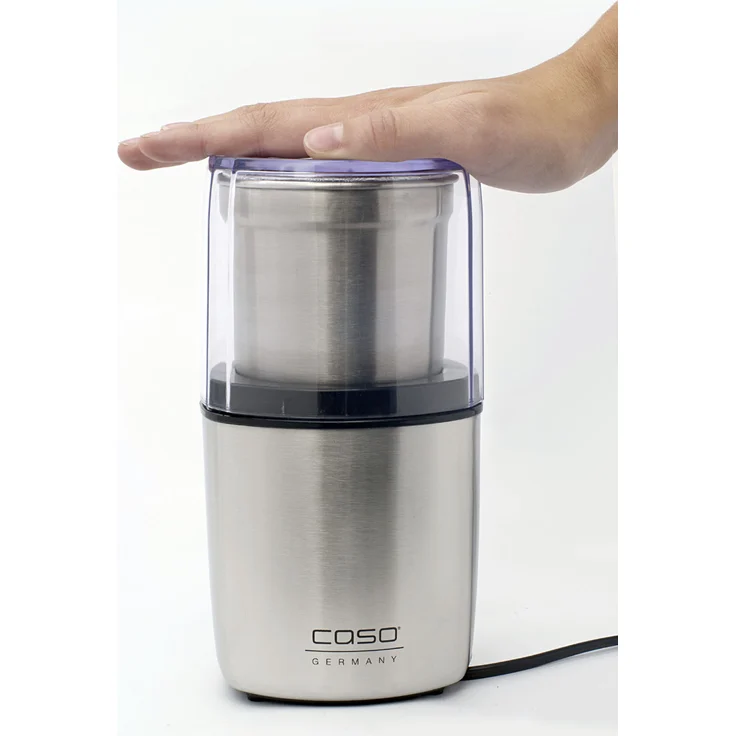 Caso Coffee Flavour - Elektrische Kaffeemühle zum mahlen von Kaffee, Espresso, Nüssen oder Gewürzen, Kaffee Mühle mit Schlagmesser, 200 Watt, für bis zu 90 g Kaffeebohnen – Bild 3