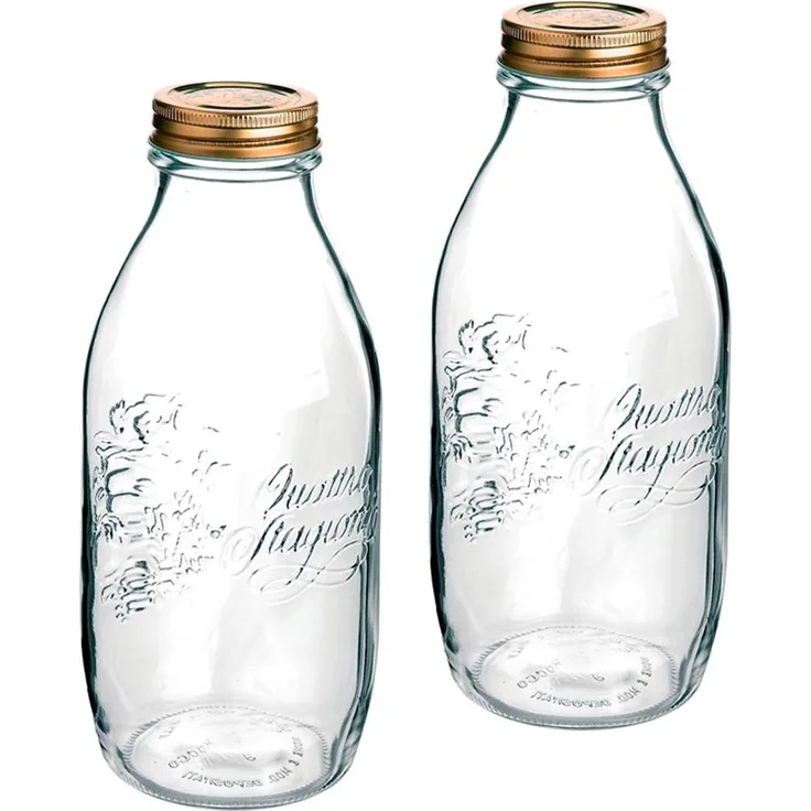 Bormioli Rocco 2 Glas Flaschen Quattro Stagionie 1L