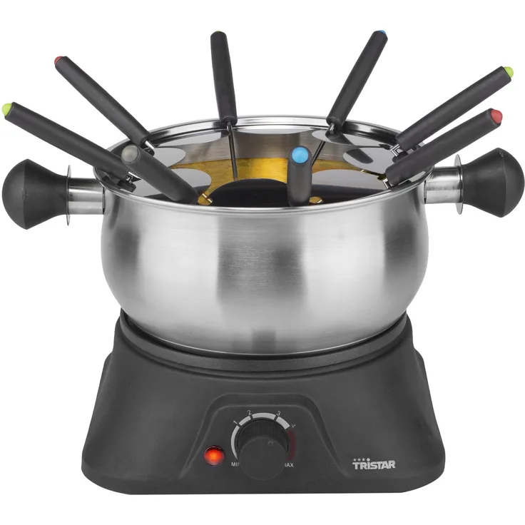 Tristar Fondue-Set mit 1,3L Fassungsvermögen ? aus Edelstahl für bis zu 8 Personen, FO-1106