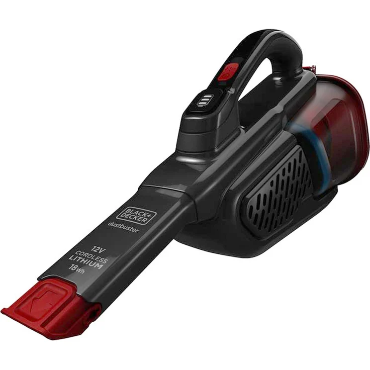 Black+Decker Lithium Dustbuster BHHV315B mit Cyclonic Action – 12V Akku Handstaubsauger mit ausziehbarer Fugendüse & Ladestation – Beutelloser, kabelloser Staubsauger – Lange Saugdüse – Titanium-Rot – Bild 1