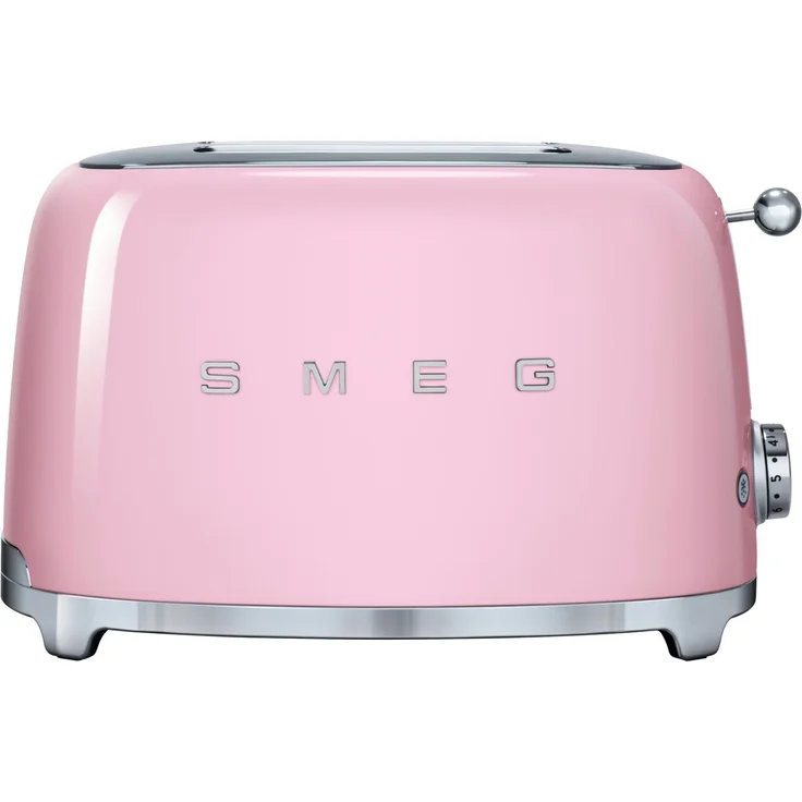 Smeg TSF01PKEU Doppelschlitztoaster, 950W, 6 Bräunungsstufen, cadillacpink – Bild 1