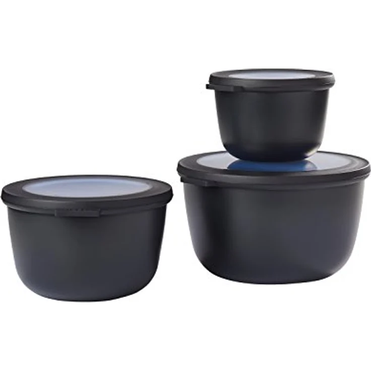 Mepal Black cirqula Set 3 dlg, Plastik, Nordic Schwarz, 19.2 x 12 cm – Bild 1