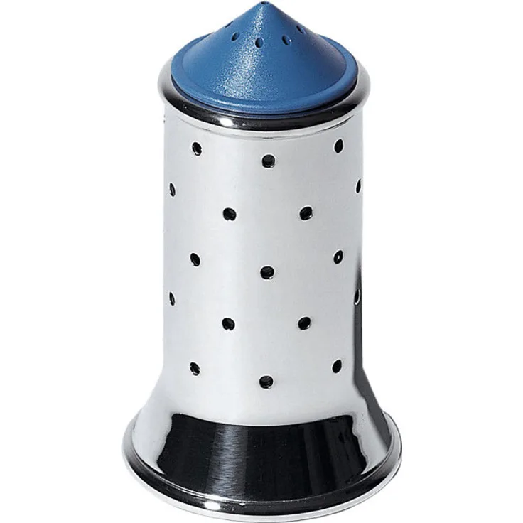 Alessi Salzstreuer, Blau, Edelstahl, 6.5 x 7 x 24 cm