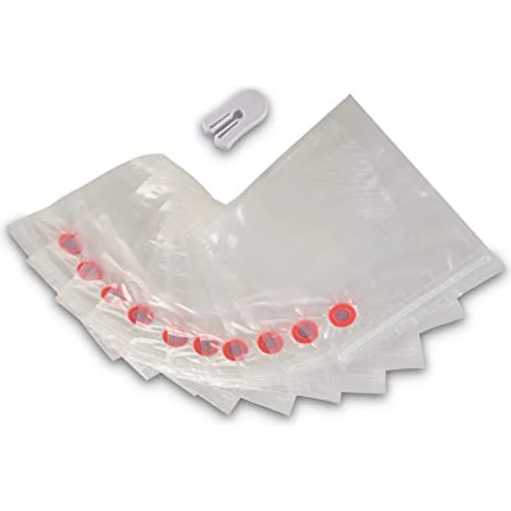 Solis Vakuumierbeutel mit Zip-Verschluss, 10 Stück, 20 x 23 cm, Tiefkühlen- Vakuumgaren, Wiederverschließbar, Wiederverwendbar