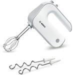 Bosch MFQ4030 Handrührer Styline, 5 Geschwindigkeiten, 500 Watt, 2 Rührbesen, 2 Edelstahl-Knethaken, spülmaschinengeeignet, weiß, silber
