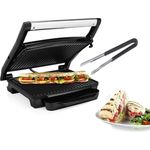 Princess Elektro Kontaktgrill mit Grillzange, Multigrill mit Thermostat 2000Watt, 30x24cm