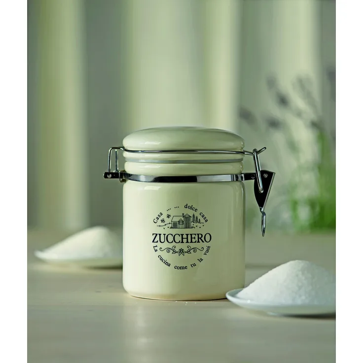 Zuckerdose Dolce Casa, 500 ml., aus Keramik, mit Bügelverschluss von TOGNANA