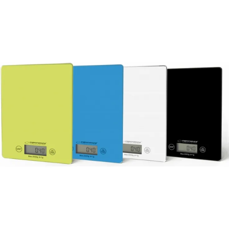 Esperanza EKS002G - Elektronische Küchenwaage - 5000 kg - 1 g - Grün - Gelb - Arbeitsfläche - Rechteck