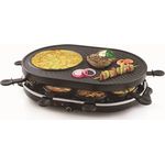 Tristar Raclette für bis zu acht Personen ? Grillplatte mit Crêpe-Forme und 8 Pfännchen, RA-2996