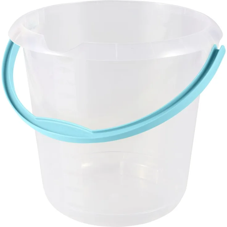 keeeper Eimer mit integrierter Mess-Skala und ergonomischem Griff, 10 l, Mika, Transparent