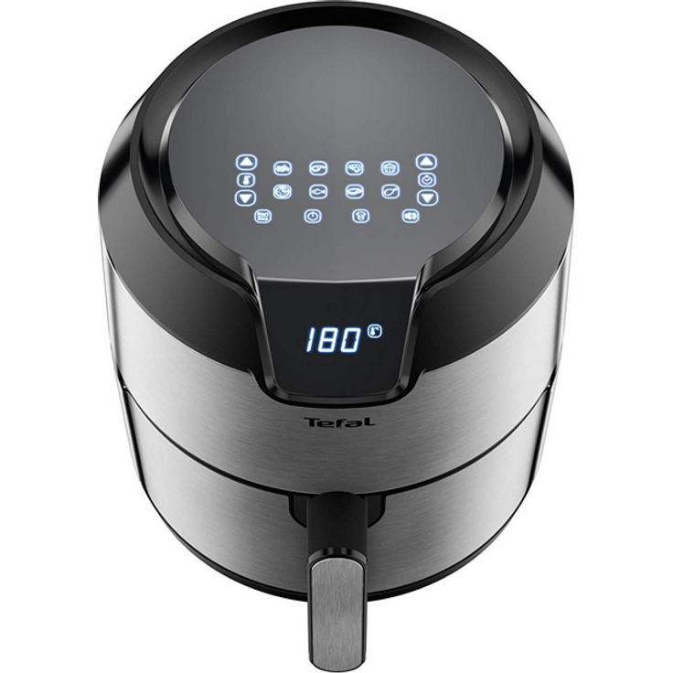 Tefal EY401D Easy Fry Deluxe Heißluftfritteuse, ohne Öl, 1500 Watt, 4,2 Liter Kapazität, für bis zu 6 Portionen, schwarz, silber – Bild 3
