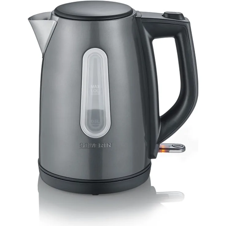 SEVERIN WK 9540 Wasserkocher (ca. 2.200 W, 1,0 L) grau-metallic-schwarz
