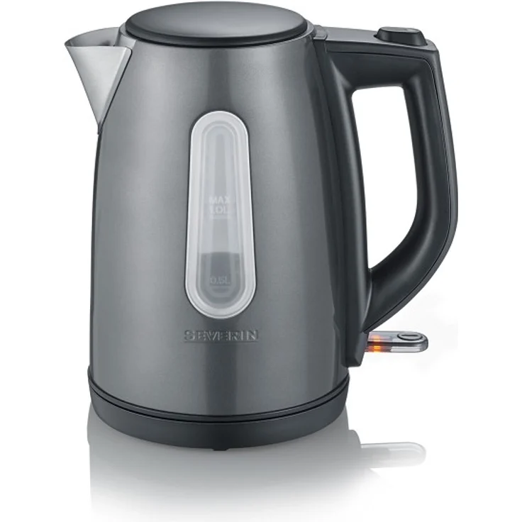 SEVERIN WK 9540 Wasserkocher (ca. 2.200 W, 1,0 L) grau-metallic-schwarz