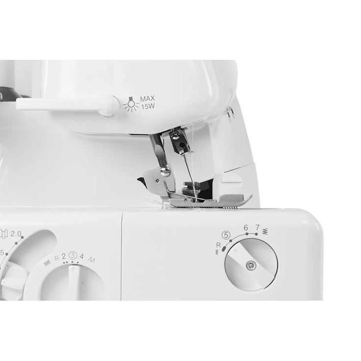 Gritzner 788 Overlock-Nähmaschine 15 Nähprogramme Automatische Fadenspannung Differentialtransport Fußanlasser Overlock-Nähmaschine, weiß – Bild 3