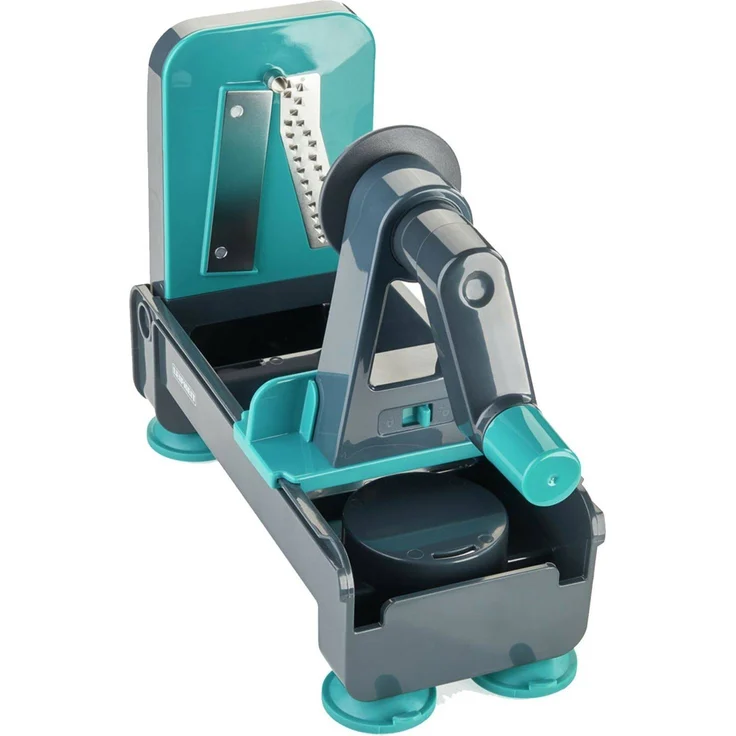 Leifheit Tisch-Spiralschneider, Zucchini Nudeln Schneider mit 3 Klingen für verschiedene Gemüsenudeln, platzsparend zusammenklappbar, standfester Julienne Schneider, Zoodlemaker spülmaschienengeeignet – Bild 1