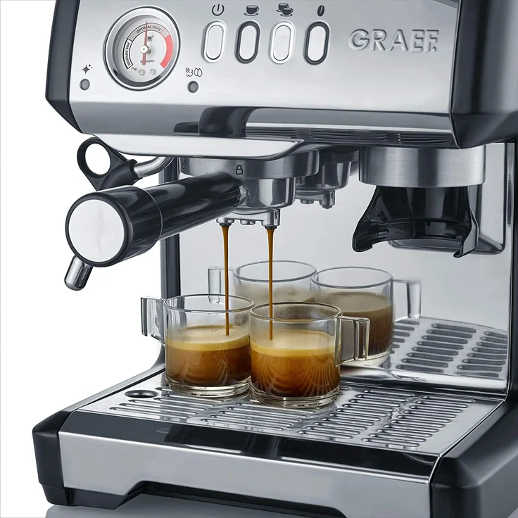 Graef ESM802EU Milegra Siebträger-Espressomaschine, 1600 Watt, integriertes Mahlwerk, schwarz – Bild 3