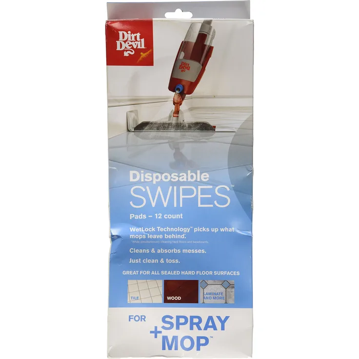 Dirt Devil AD51050 Einweg-Wischtücher für Sprühmop, Weiß, 12 Stück