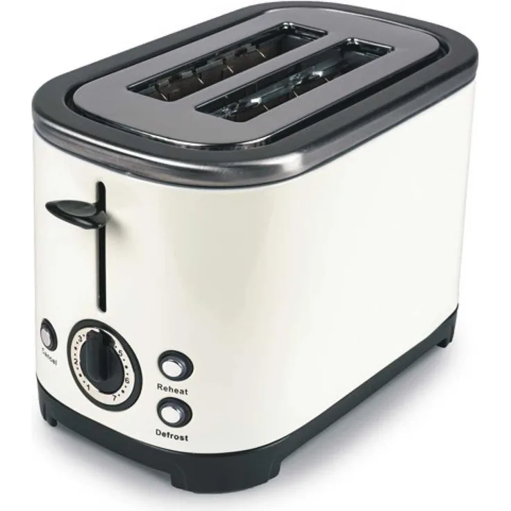 Kampa Deco ME0582E Stilvoller 2 Schlitz Edelstahl Toaster, weiß
