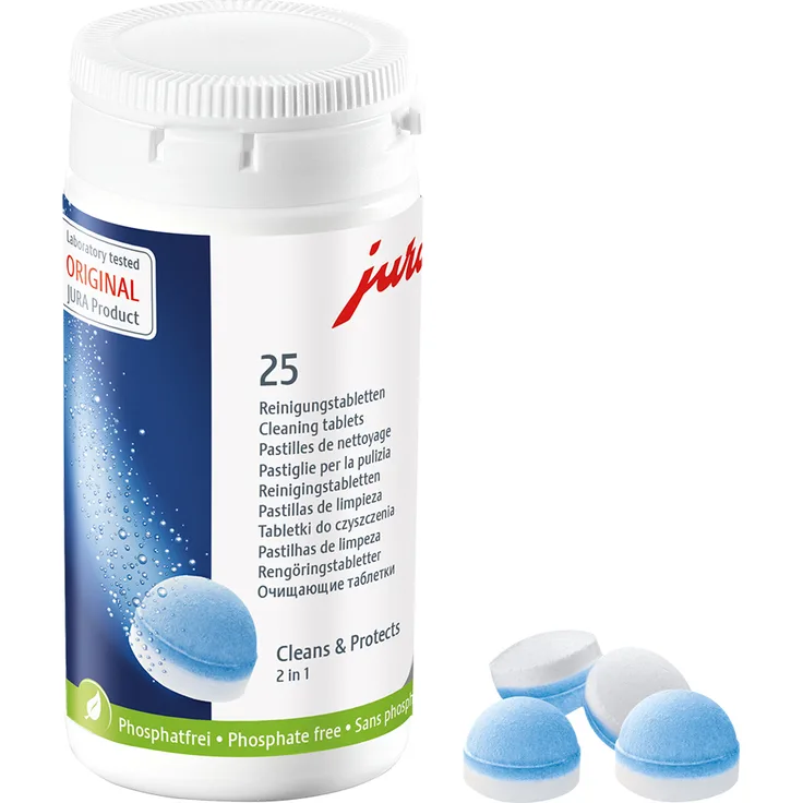 Jura Reinigungstabletten 62535 für Kaffeevollautomaten, 25-Stück