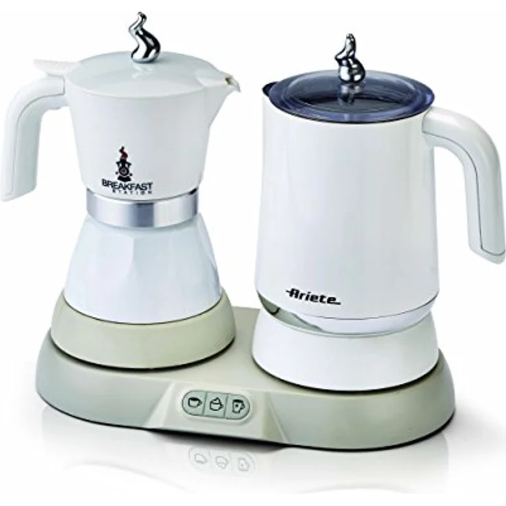 Ariete 1344 Breakfast Station 3-in 1 Espressokocher, Wasserkocher, Milchaufschäumer, plastic, 250 milliliters, Weiß – Bild 1