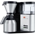 Melitta AromaElegance Therm 1012-04, Filterkaffeemaschine mit Thermkanne, Aroma Control, Schwarz Filter-Kaffeemaschine, 1.2 liters, silber, Edelstahl 