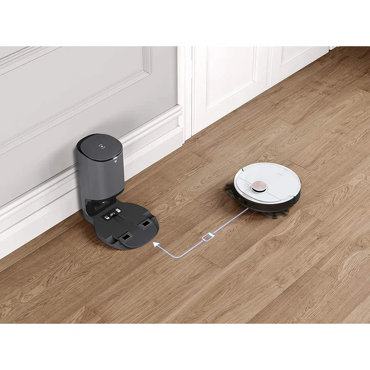 Ecovacs Deebot Ozmo T8+ Saugroboter mit Wischfunktion und Absaugstation, 200 min Akkubetriebsdauer, App-Steuerung, weiß – Bild 7